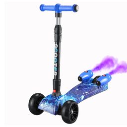 Scooter Monopatín Ruedas Ajustable Luz LED Vapor Diseño Galaxia